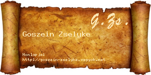 Goszein Zselyke névjegykártya